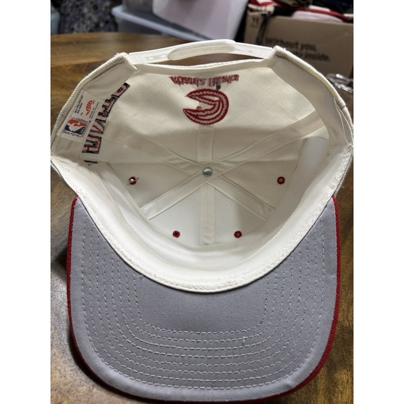 VINTAGE‎ Atlanta Hawks Hat Snapback Cap Poly Wool 90s AJD NBA Retro NWT - Picture 8 of 14